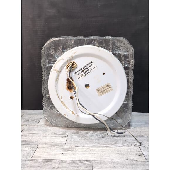 Vtg. Square Braided Rope Mid Century Clear Glass Made In Italy Light Fixture MCM - Picture 4 of 9